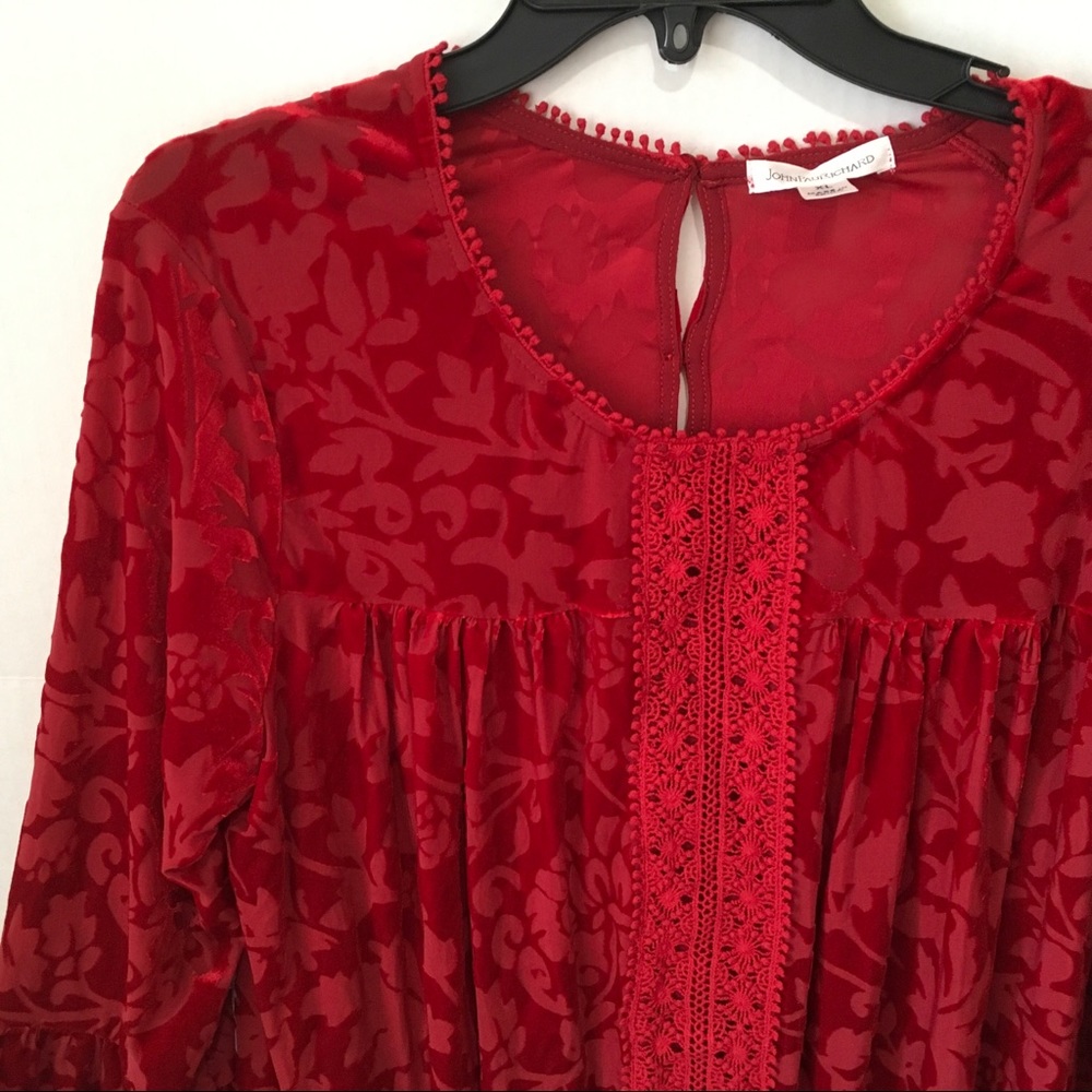 Bohemian brasso Lacey floral frill sleeves top XL